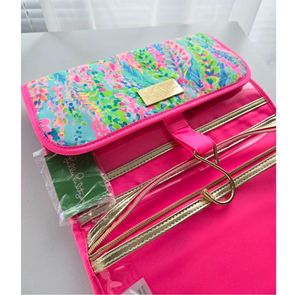 Lilly Pulitzer "Catch the Wave" Luggage Travel Bag Cosmetic Makeup Case